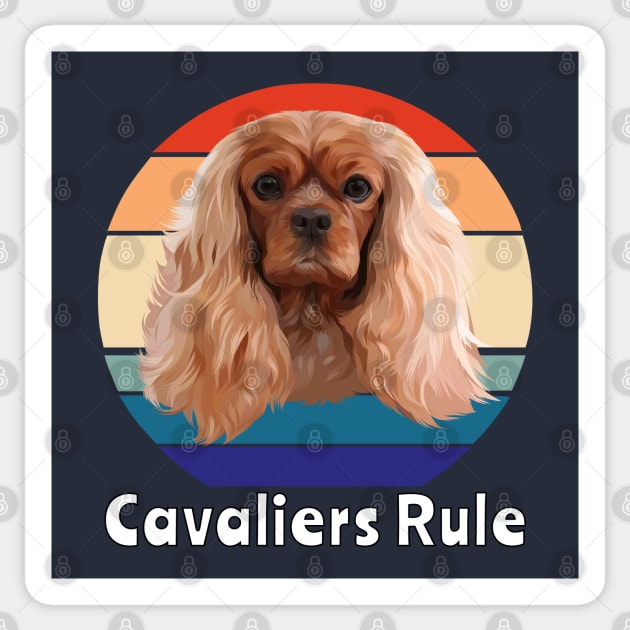 Retro Ruby Cavalier King Charles Spaniel Gifts Sticker by Cavalier Gifts